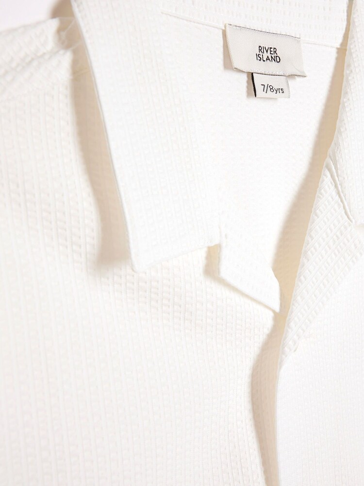 River Island White Boys Seersucker Shirt - Image 2 of 3