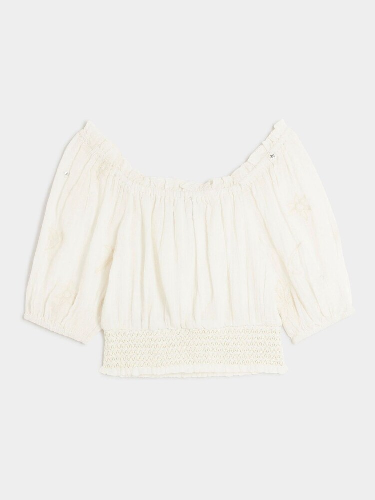 River Island White Girls Boho Bardot Blouse - Image 2 of 4
