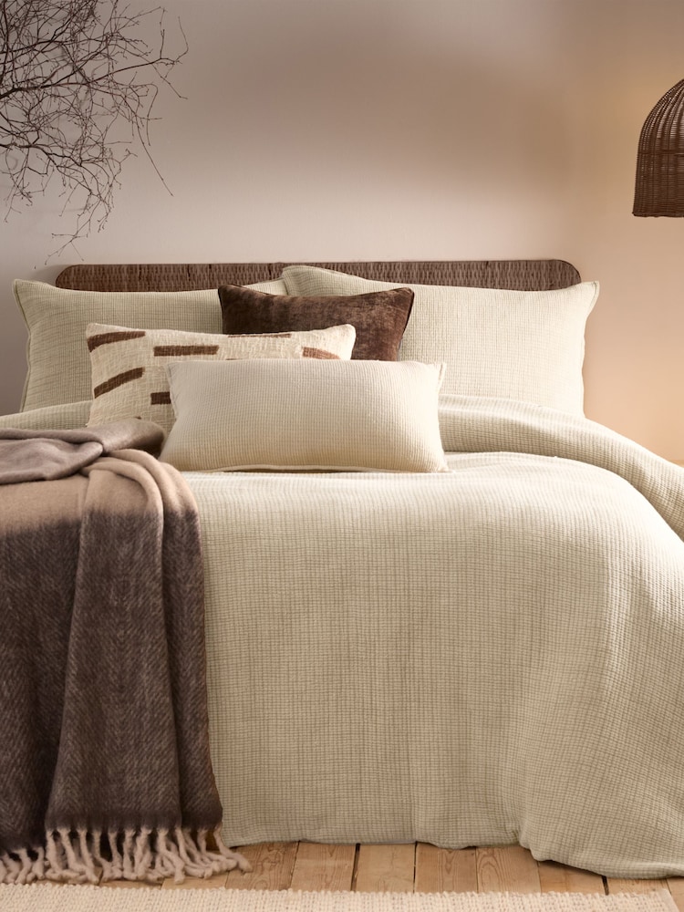 Yard Natural Ribble Washed 100% Cotton Duvet Cover Set - Image 1 of 3 Yard Natural Ribble Washed 100% Cotton Duvet Cover Set - Image 1 of 3