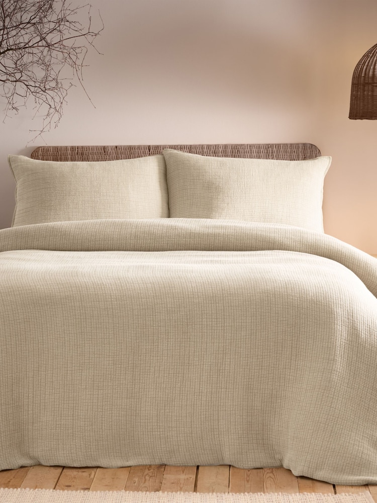 Yard Natural Ribble Washed 100% Cotton Duvet Cover Set - Image 3 of 3 Yard Natural Ribble Washed 100% Cotton Duvet Cover Set - Image 3 of 3