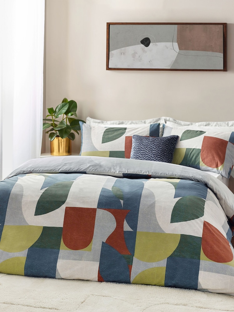 HÖEM Dusk and Bronze Siresa Abstract Geometric Duvet Cover Set - Image 1 of 4