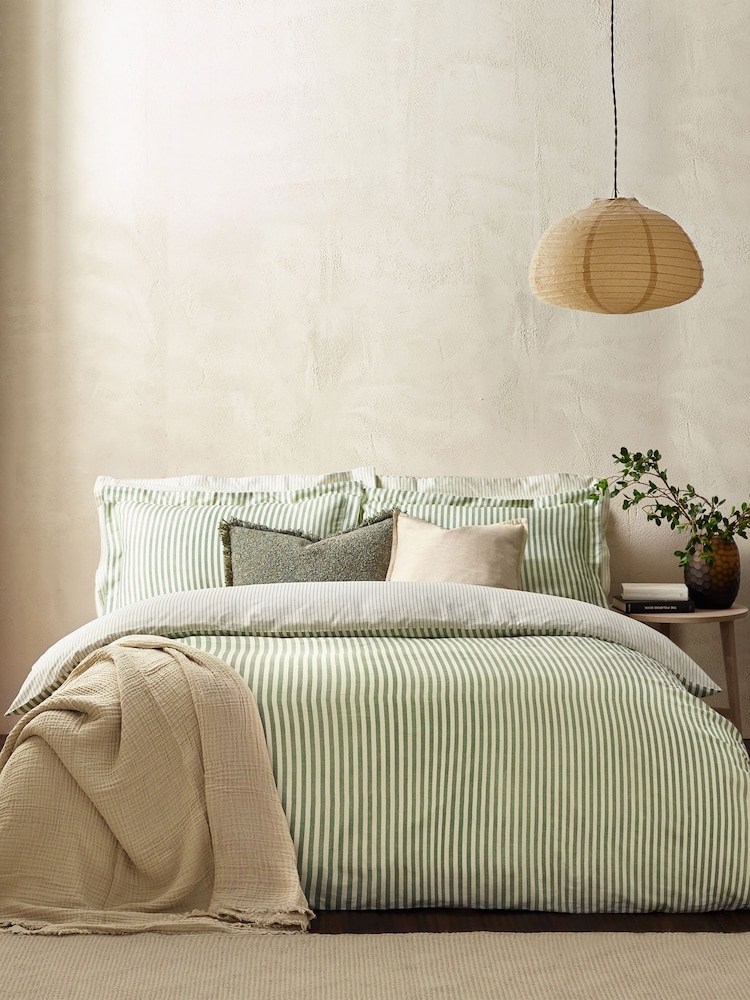 Yard Hebden Striped 100% Cotton Duvet Cover and Pillowcase Set - Imagen 1 de 5