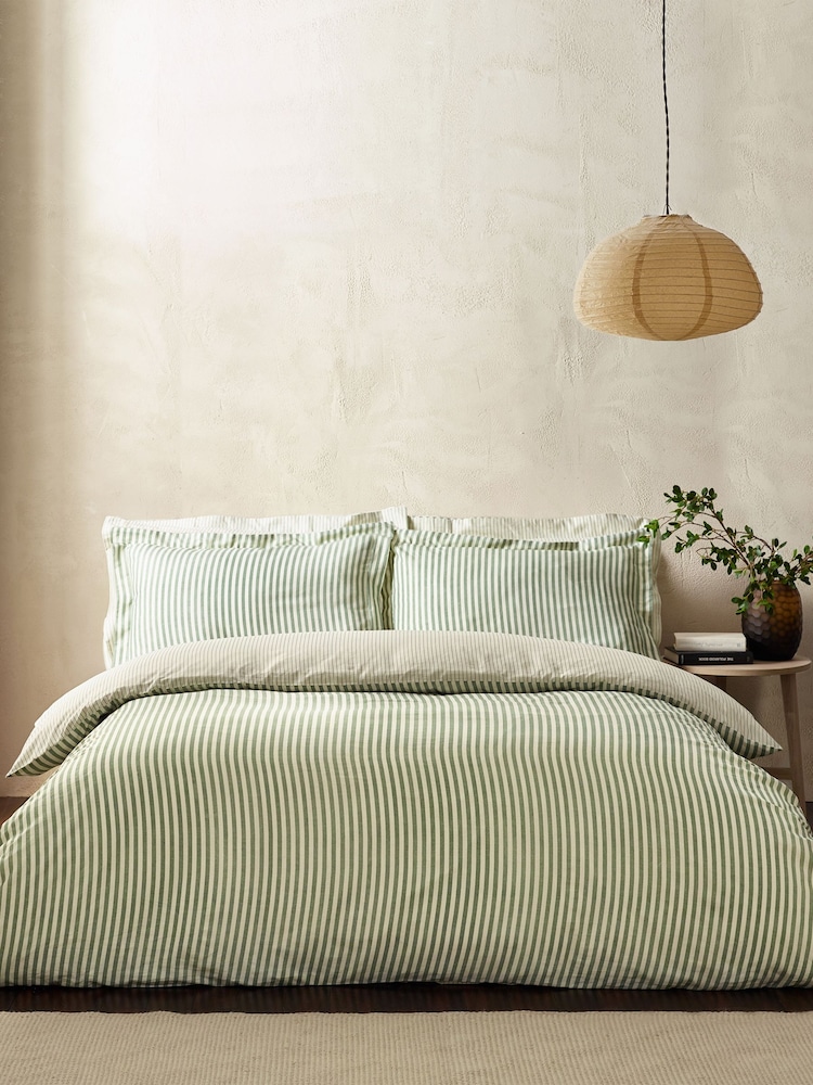 Yard Hebden Striped 100% Cotton Duvet Cover and Pillowcase Set - Imagen 2 de 5