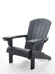 Keter Graphite Alpine Adirondack Outdoor Garden Furniture Chair - Image 2 of 6