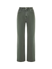 Yumi Green Stretch Canvas Wide Leg High Waist Jeans - Image 5 of 5
