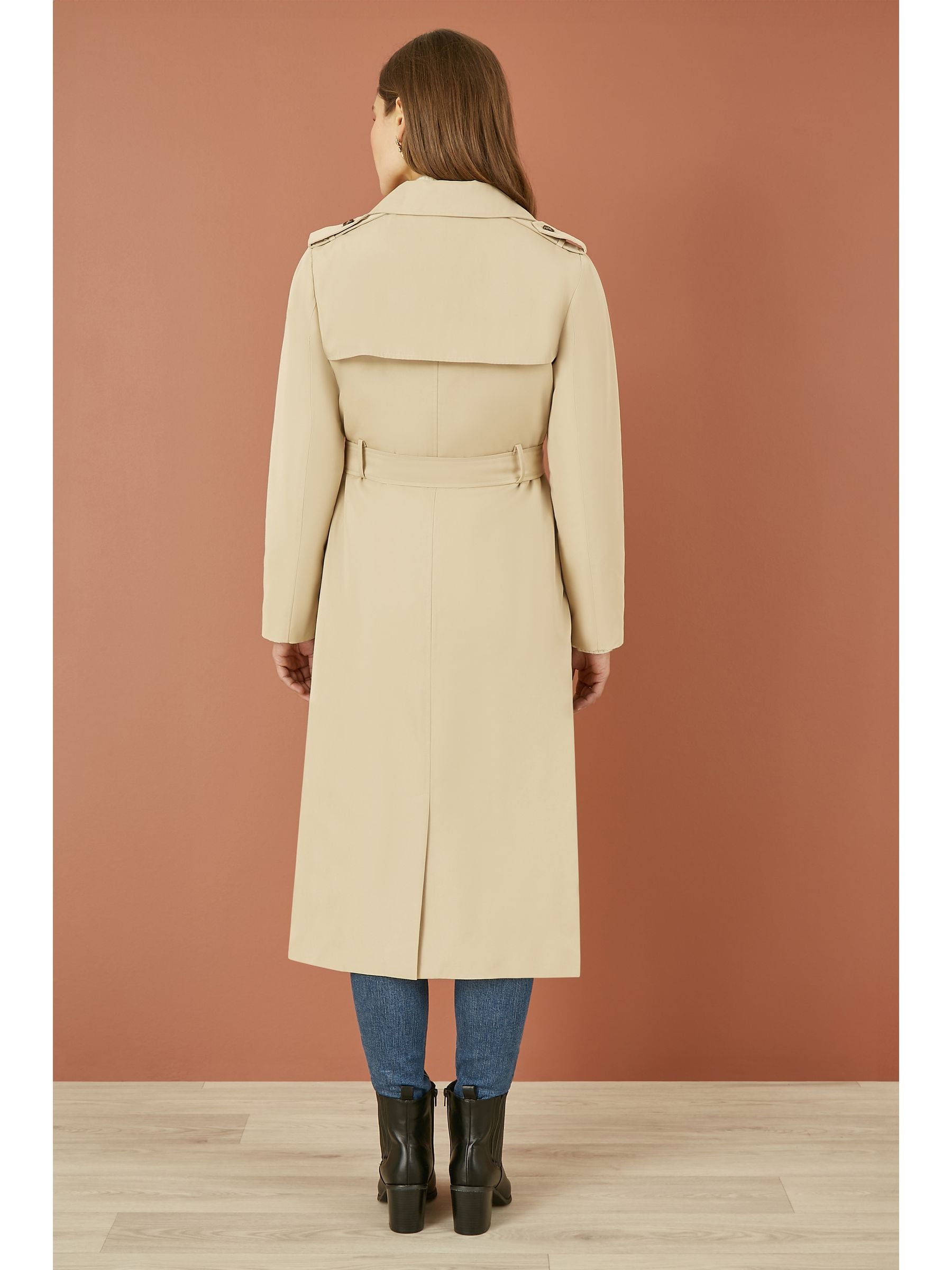 Buy Yumi Brown Belted Long Trench Coat With Belt from Next USA