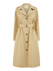 Yumi Brown Belted Long Trench Coat With Belt - Image 5 of 5