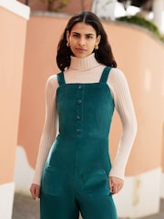 Azul - Mono largo estilo peto elástico de pana de Yumi - Imagen 2 de 5
