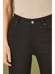 Yumi Black Stretch Canvas Wide Leg High Waist Jeans - Image 4 of 5