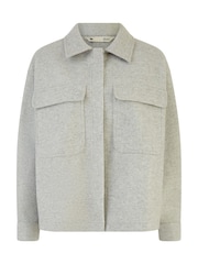 Yumi Grey Woven Shacket With Oversize Pockets - Image 5 of 5