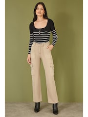 Yumi Stretch Cargo Canvas Stretch Pants - Imagen 1 de 5