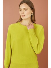 Yumi Green Knitted Batwing Jumper - Image 4 of 5