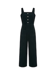 Yumi Black Corduroy Stretch Dungaree Style Jumpsuit - Image 4 of 4