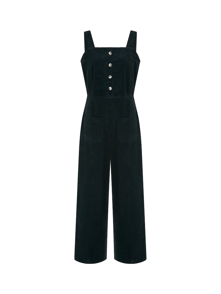 Yumi Black Corduroy Stretch Dungaree Style Jumpsuit - Image 4 of 4