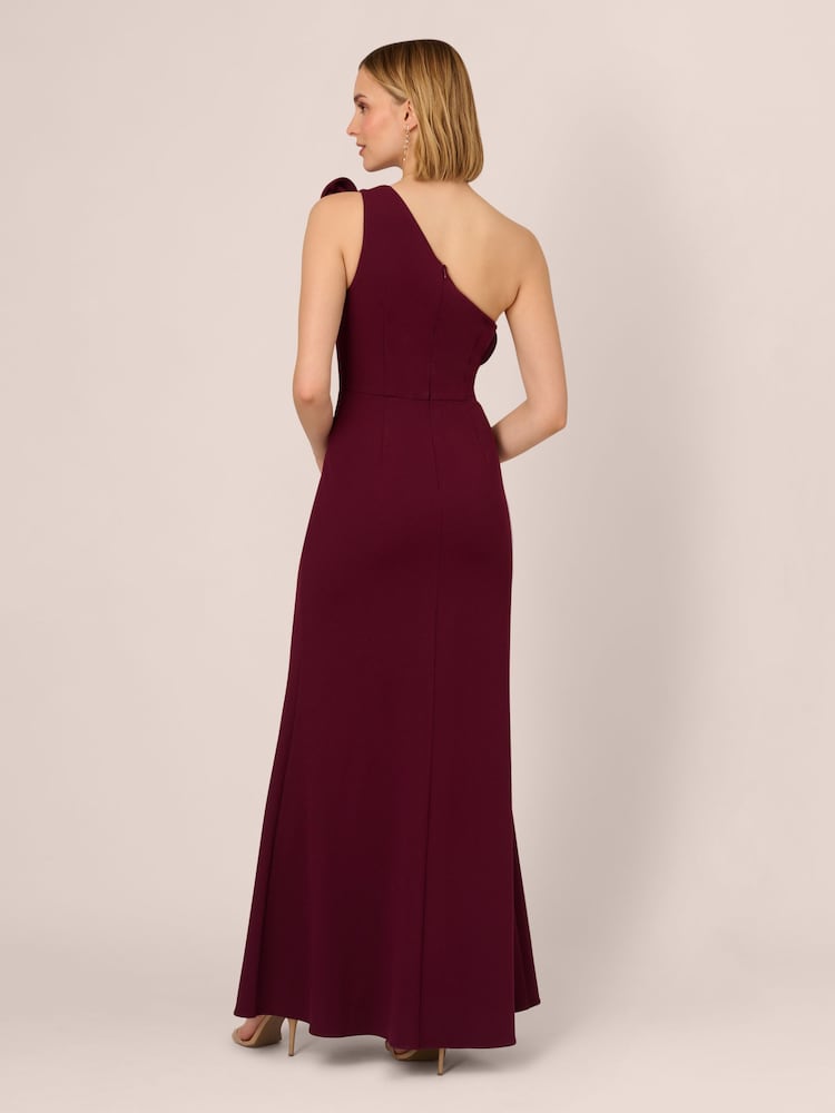 Adrianna Papell Red One Shoulder Mermaid Gown Dress - Image 2 of 7 Adrianna Papell Red One Shoulder Mermaid Gown Dress - Image 2 of 7
