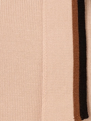 Adrianna Papell Natural Bow Tie Neck Contrast Tipped Sweater With Blousion Sleeves - Image 7 of 7