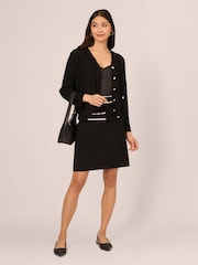 Adrianna Papell Pull On Sweater Black Skirt With Contrast Trim Detail - Image 3 of 7