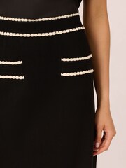 Adrianna Papell Pull On Sweater Black Skirt With Contrast Trim Detail - Image 4 of 7