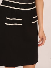 Adrianna Papell Pull On Sweater Black Skirt With Contrast Trim Detail - Image 5 of 7
