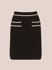 Adrianna Papell Pull On Sweater Black Skirt With Contrast Trim Detail - Image 6 of 7
