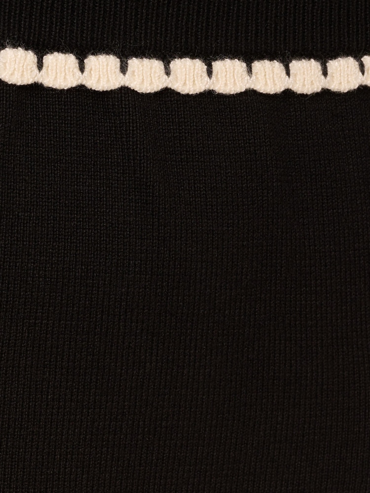 Adrianna Papell Pull On Sweater Black Skirt With Contrast Trim Detail - Image 7 of 7