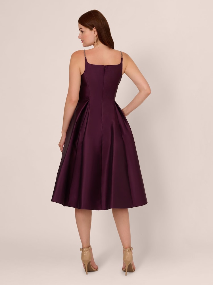Adrianna Papell Purple Mikado Midi Dress - Image 2 of 7 Adrianna Papell Purple Mikado Midi Dress - Image 2 of 7