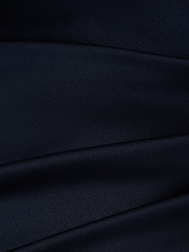 Adrianna Papell Blue Satin Crepe Jumpsuit - Image 7 of 7 Adrianna Papell Blue Satin Crepe Jumpsuit - Image 7 of 7