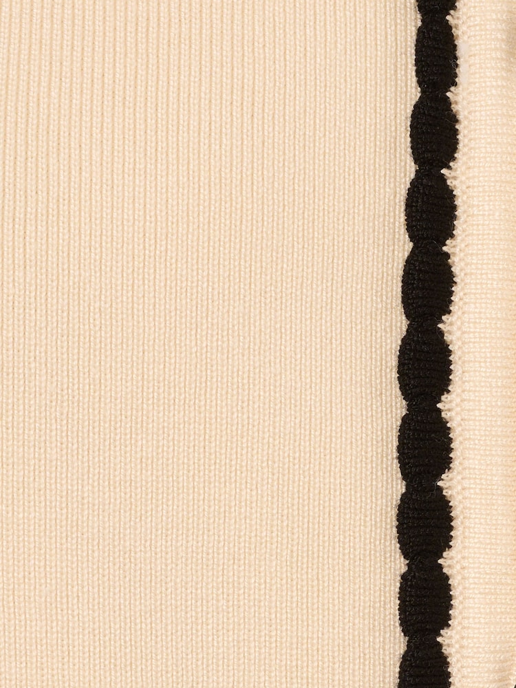 Adrianna Papell Button Front Short Sleeve Sweater With Contrast Collar - Image 7 of 7