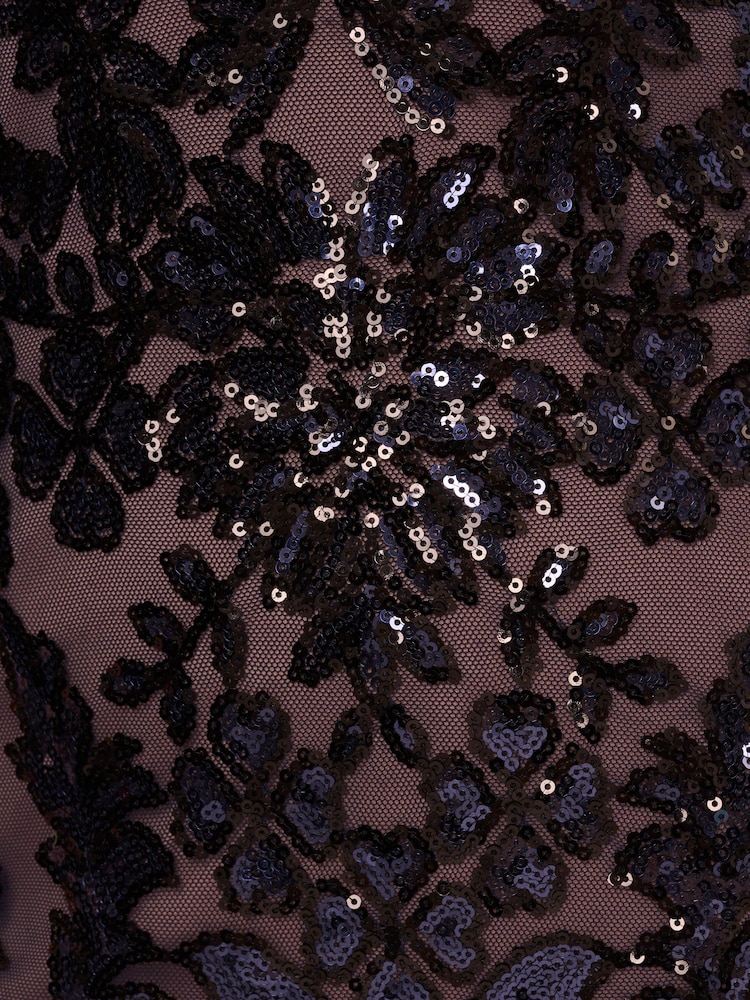 Adrianna Papell Blue Studio Beaded V-Neck Short Dress - Image 6 of 6 Adrianna Papell Blue Studio Beaded V-Neck Short Dress - Image 6 of 6