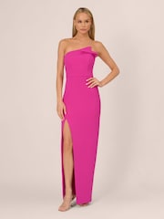 Adrianna by Adrianna Papell Pink Knit Crepe Strapless Gown - Image 1 of 7