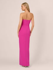 Adrianna by Adrianna Papell Pink Knit Crepe Strapless Gown - Image 2 of 7