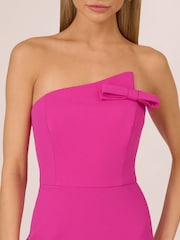 Adrianna by Adrianna Papell Pink Knit Crepe Strapless Gown - Image 4 of 7