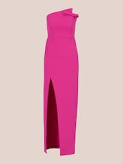 Adrianna by Adrianna Papell Pink Knit Crepe Strapless Gown - Image 6 of 7