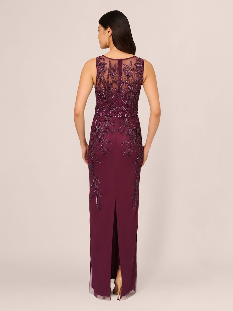 Adrianna Papell Red Studio Beaded Column Long Dress - Image 2 of 7