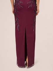 Adrianna Papell Red Studio Beaded Column Long Dress - Image 5 of 7