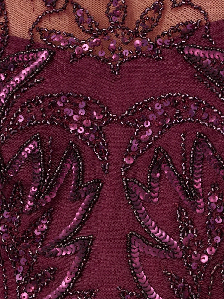 Adrianna Papell Red Studio Beaded Column Long Dress - Image 7 of 7