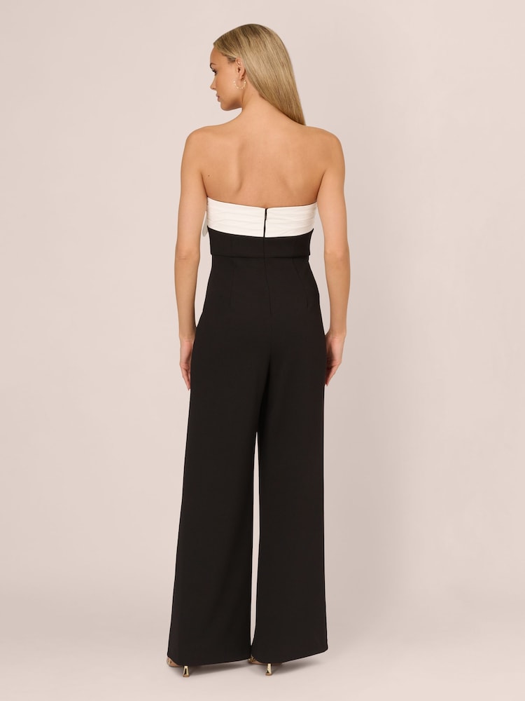 Adrianna by Adrianna Papell Knit Crepe Strapless Black Jumpsuit - Image 2 of 7 Adrianna by Adrianna Papell Knit Crepe Strapless Black Jumpsuit - Image 2 of 7