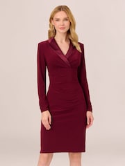 Adrianna Papell Red Jersey Tuxedo Dress - Image 1 of 7