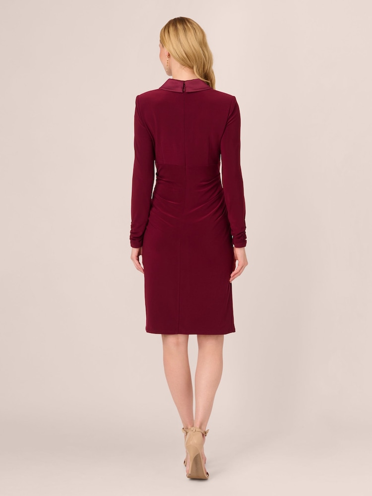 Adrianna Papell Red Jersey Tuxedo Dress - Image 2 of 7
