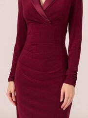 Adrianna Papell Red Jersey Tuxedo Dress - Image 5 of 7