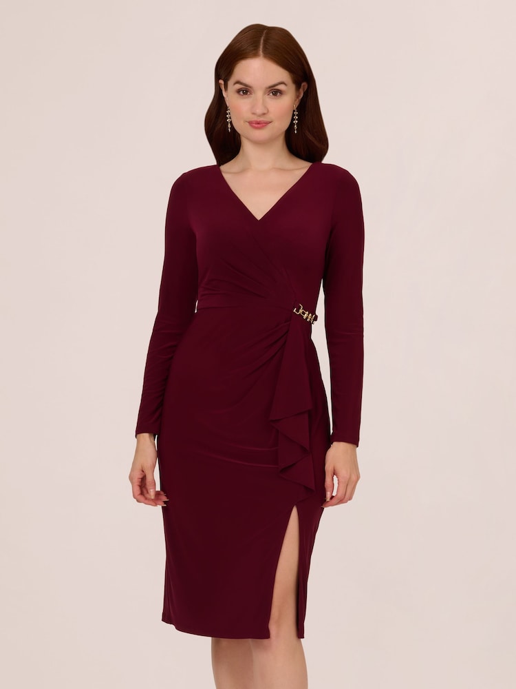 Adrianna Papell Red Matt Jersey Short Dress - Image 1 of 7