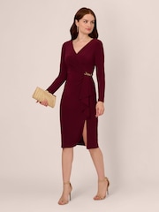 Adrianna Papell Red Matt Jersey Short Dress - Image 3 of 7