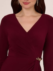 Adrianna Papell Red Matt Jersey Short Dress - Image 4 of 7