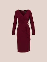 Adrianna Papell Red Matt Jersey Short Dress - Image 6 of 7
