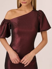 Adrianna by Adrianna Papell Mini Red Stretch Jacquard Dress - Image 4 of 7