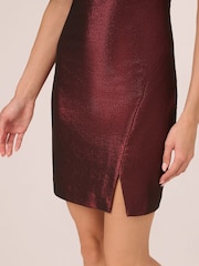 Adrianna by Adrianna Papell Mini Red Stretch Jacquard Dress - Image 5 of 7