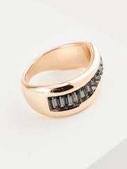 Gold Tone Wave Baguette Stone Ring - Image 1 of 2