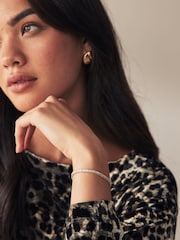 Gold Tone Baguette Stone Pully Bracelet - Image 2 of 4