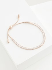 Gold Tone Baguette Stone Pully Bracelet - Image 3 of 4
