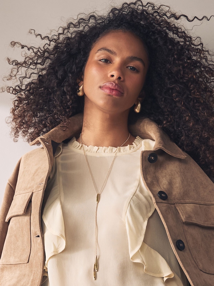 Gold Tone Teardrop Y Necklace - Image 1 of 1